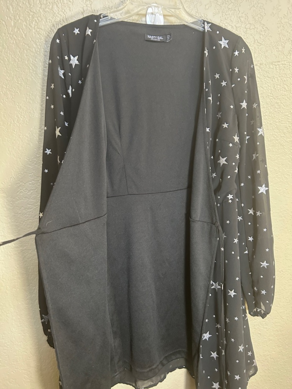 NASTY GAL Whimsy Goth Fairy Costume Ethereal Metallic Stars Tie Front Kimono - Picture 9 of 14